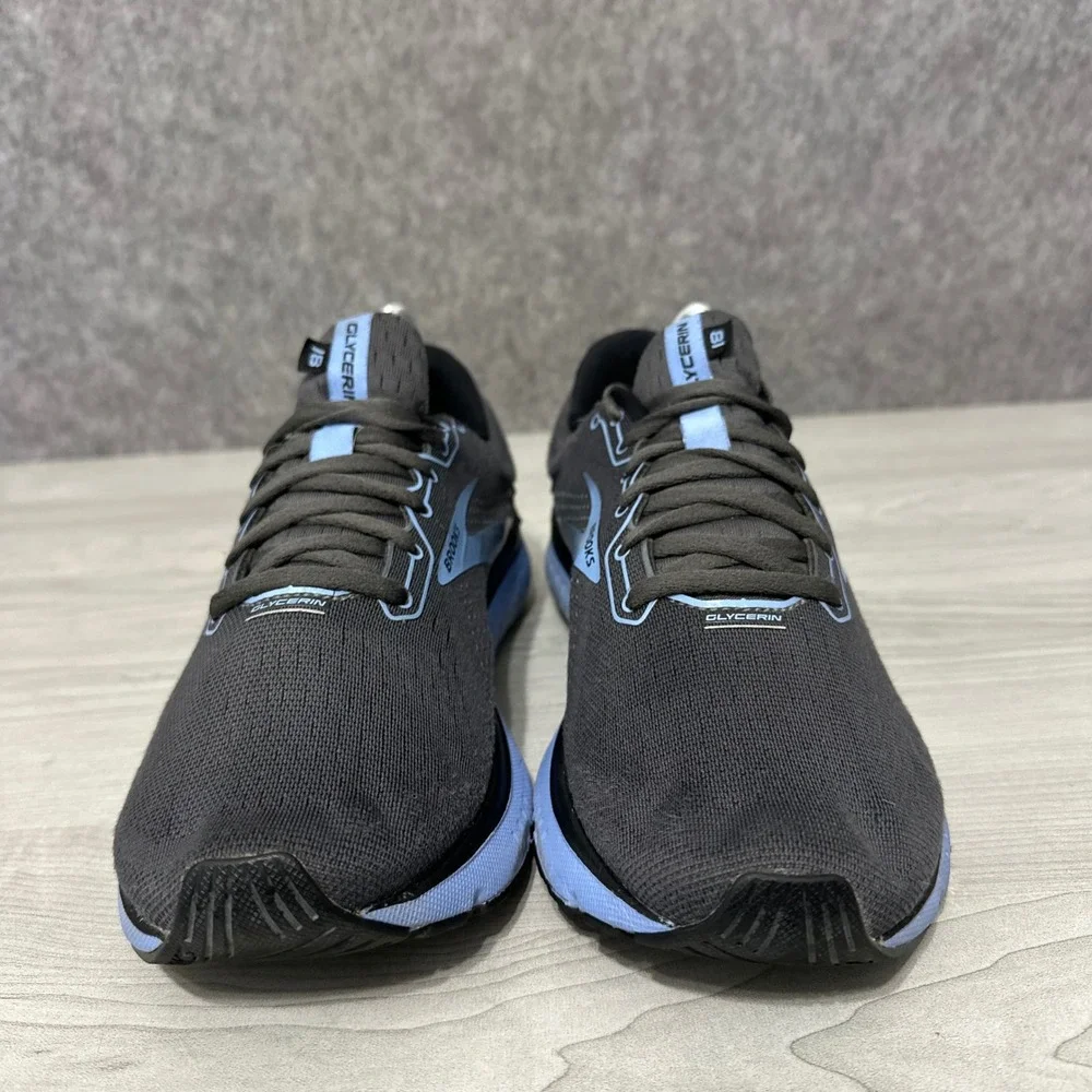 Brooks Men's Black and Light Blue Running Shoes
